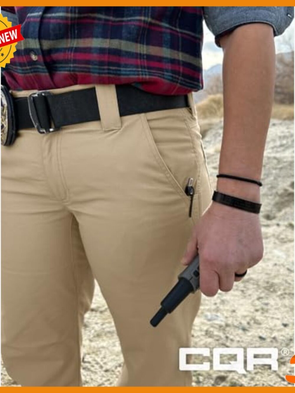 Women's Flex Stretch Tactical Work Pants, Water Resistant, Cargo Pockets - Picture 3 of 7
